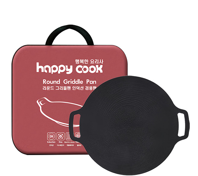 happy cook IH 大理石不沾烤盤附提袋, 1個, 38cm