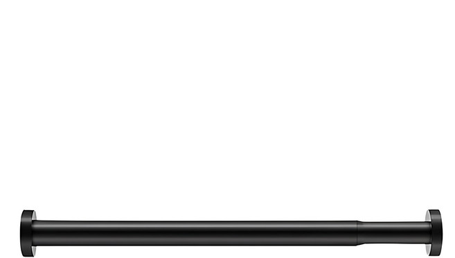 好物良品 金屬電鍍防鏽防脫落伸縮加壓吊掛窗簾浴簾桿, 黑色, 1支