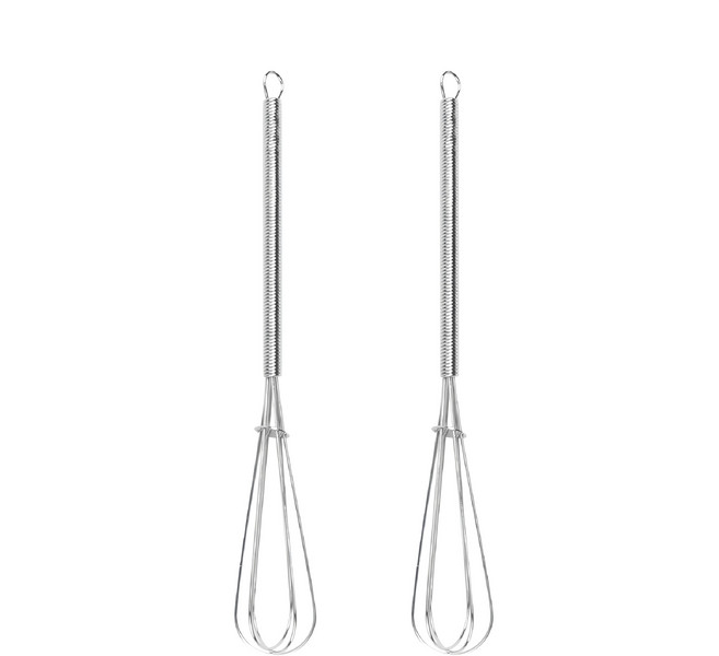 FOXRUN 迷你打蛋器 不鏽鋼攪拌棒 輕巧省力, 銀色, 2支