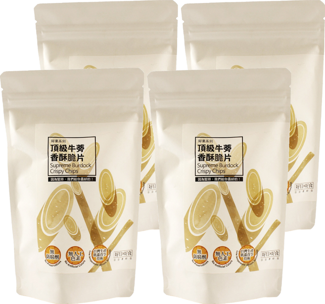 好日好食 好果系列 牛蒡香酥脆片 全素, 65g, 4包