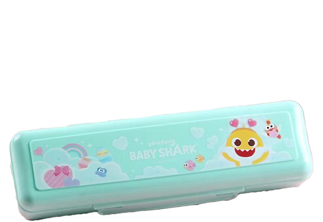 BABY SHARK 鯊魚寶寶 餐具收納包, 1入, 藍綠色