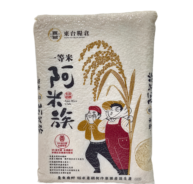 東台糧倉 阿米族 白米, CNS一等, 3kg, 1包