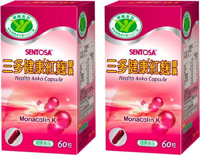 SENTOSA 三多 健康紅麴膠囊, 560mg, 60顆, 2罐