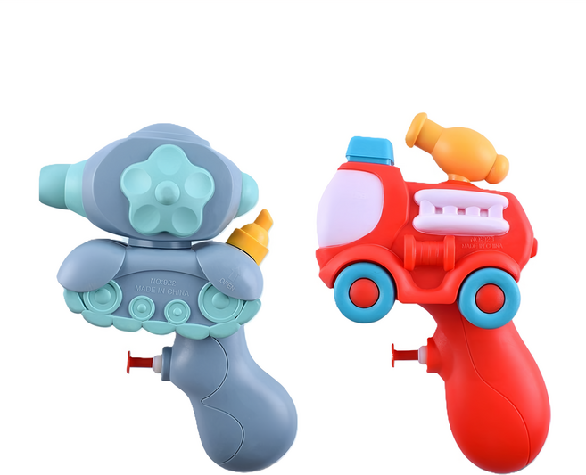 Vanibaby 卡通造型水槍2件組, 坦克 + 消防車 顏色隨機, 1組