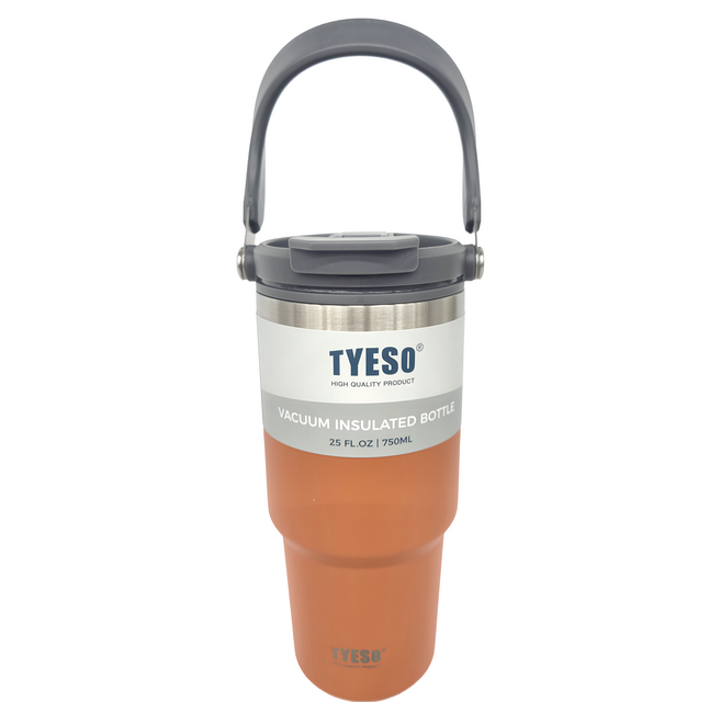 TYESO 泰碩 手提304不銹鋼水杯, 澄色, 1個, 750ml