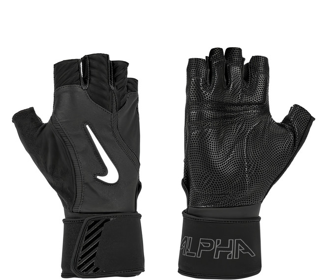 NIKE 耐吉 U ALPHA ELITE 健身手套, 黑色, 1雙