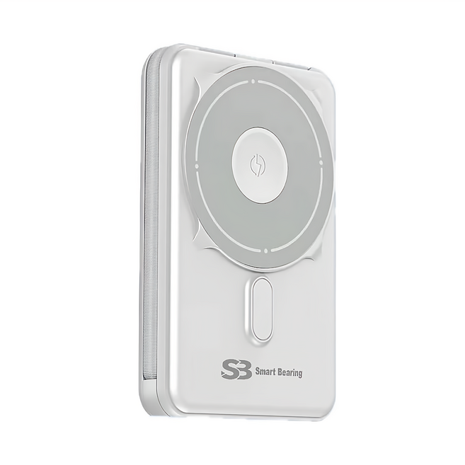 Smart Bearing 智慧魔力 MagSafe支架磁吸 自帶雙線 多功能無線快充行動電源 10000mAh, SB-Q7, 白色