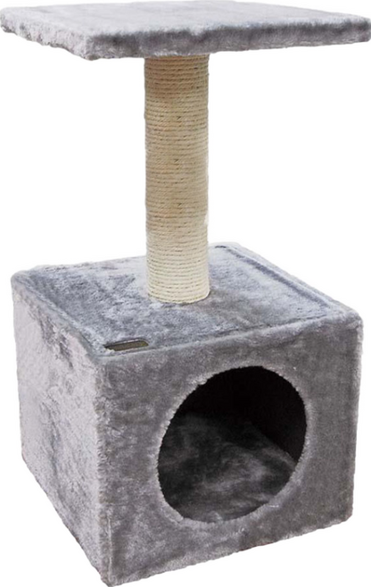 doter 寵愛物語 雙層方屋貓跳台, 灰色 + 米色, 1個