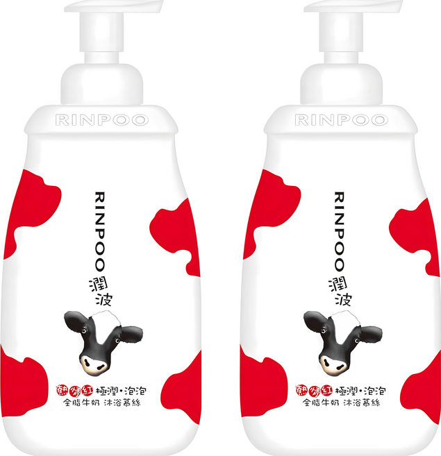 RINPOO 潤波 全脂牛奶極潤沐浴幕絲, 850ml, 2瓶