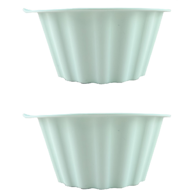SiliPot 鉑金矽膠烘焙模具 200ml 薄荷綠 耐高溫易清洗, 2個