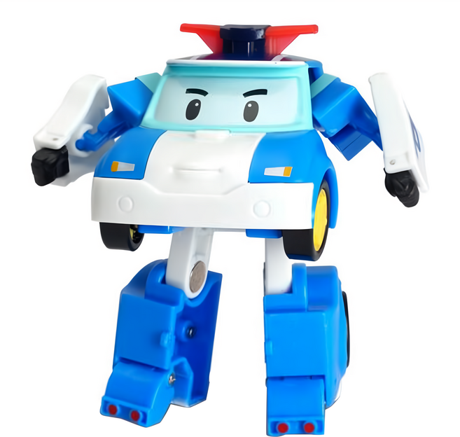 ROI TOYS POLI 波力 新4吋變形波力機器人 正版授權 四肢關節可活動, 1盒