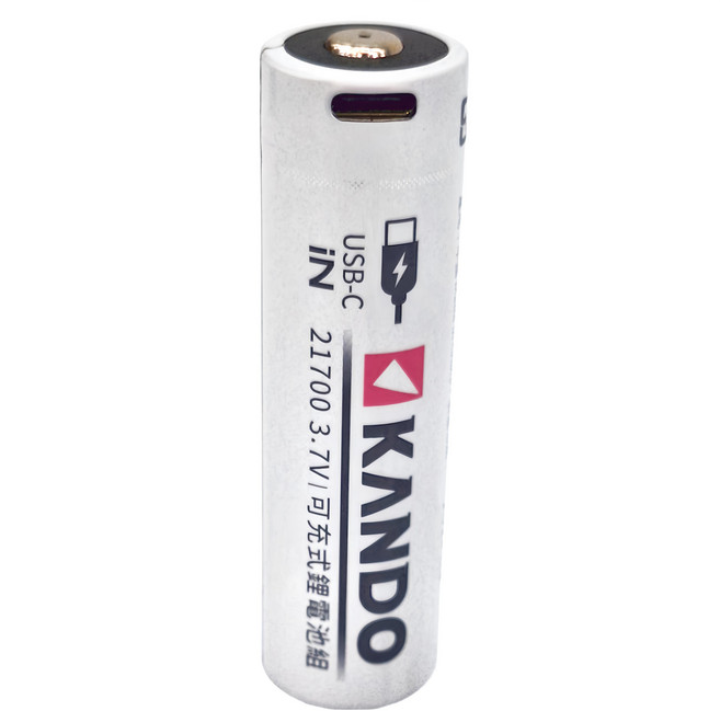 KANDO 感動 3.7V USB充電式鋰電池 UC-21700, 1個, 1入