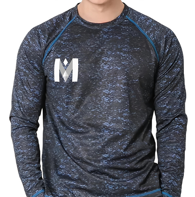 MI MI LEO 台灣製竹炭科技機能薄長袖/登山衣/運動休閒服 深色款, 黑藍