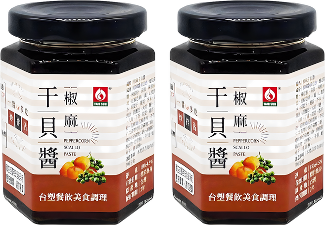 台塑餐飲 椒麻干貝醬, 180g, 2罐