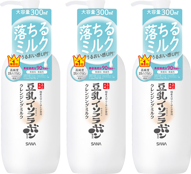 SANA 莎娜 豆乳美肌 保濕卸妝乳, 300ml, 3瓶