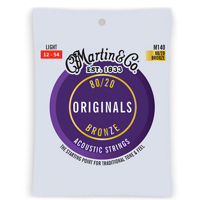C.F. Martin&CO.EST.1833 Original 80/20 青銅 Light 民謠吉他弦, 1個, M140