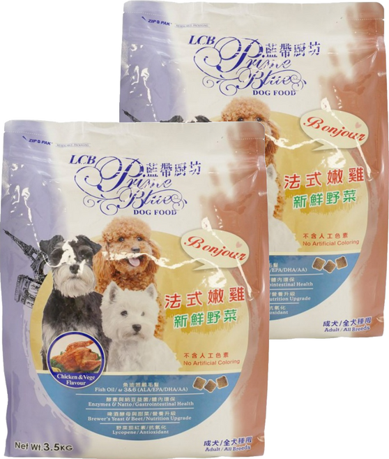 LCB 藍帶廚坊 Chicken & Vege 成犬/全犬種用 3.5KG, 2個, 法式嫩雞 + 新鮮野菜