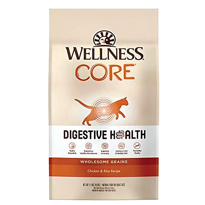 WELLNESS 寵物健康 腸胃消化機能系列 貓糧, 雞肉, 11lb, 1袋