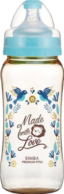 Simba 小獅王辛巴 桃樂絲 PPSU寬口葫蘆大奶瓶 3個月以上, 天藍色, 360ml, 1瓶