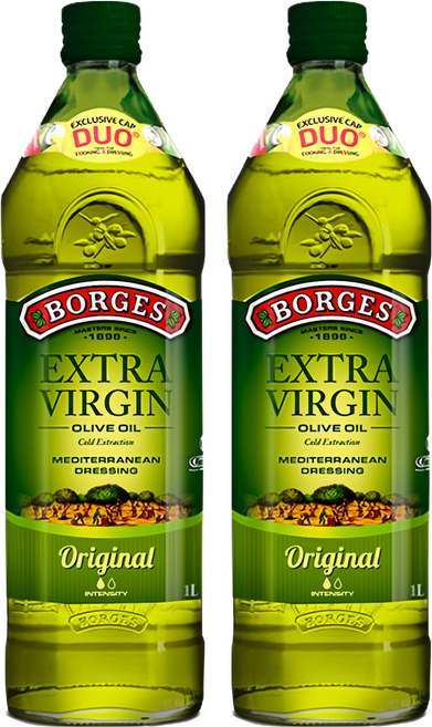 BORGES Extra Virgin 第一道初榨冷壓 原味橄欖油, 2瓶, 1L