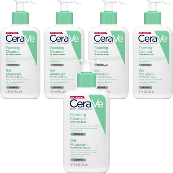 CeraVe 適樂膚 溫和泡沫潔膚露, 236ml, 5瓶