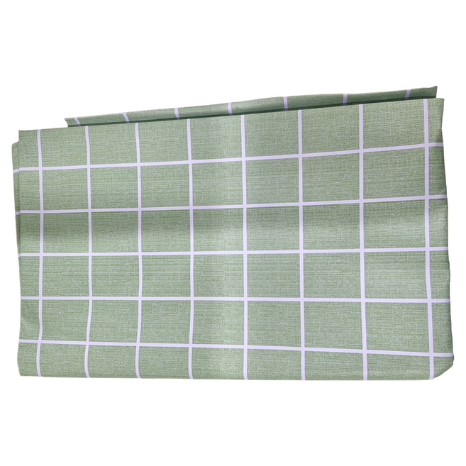 半島良品 防水防油污印花桌布, 格紋 抹茶格調, 140 x 180cm, 1條