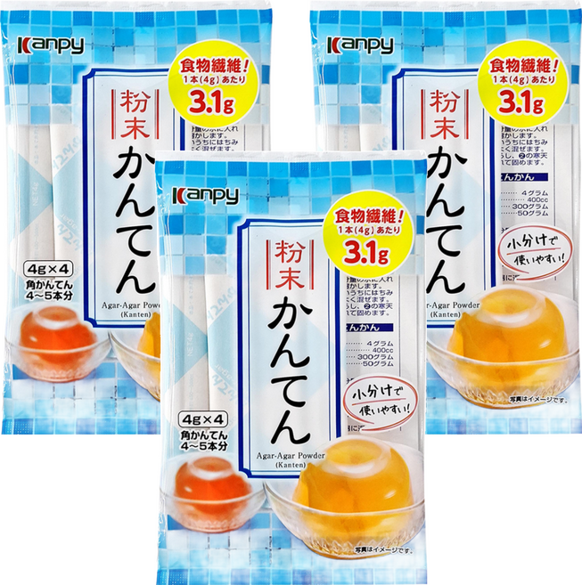 Kanpy 加藤產業 寒天粉 4包, 16g, 3袋