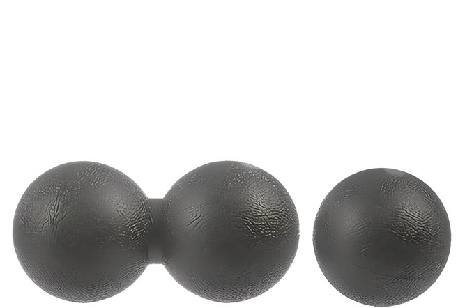 comet TPE瑜珈筋膜按摩球套組 雙球 + 單球 2顆, 黑色, 1組