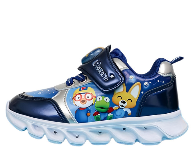 Pororo 淘氣小企鵝 男童太空發光運動鞋 LED-PQ025