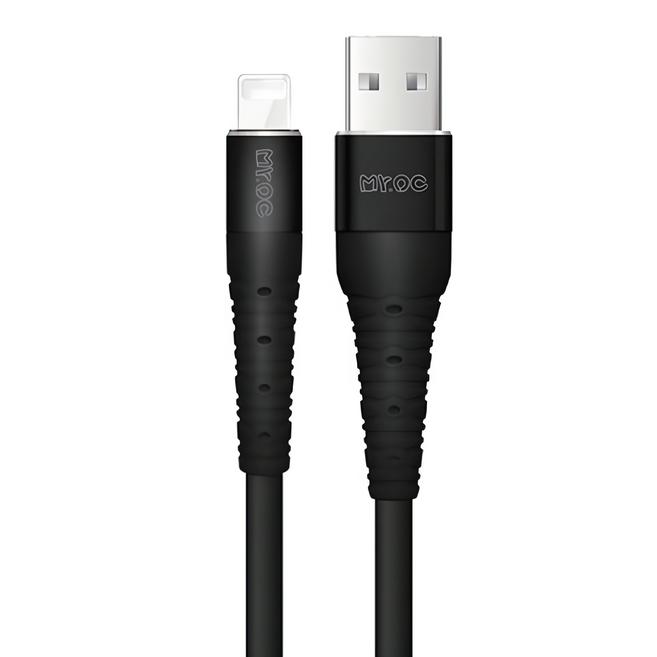 Mr.OC 橘貓先生 鋁合金編織快充線 USB-A - Lightning 3A, 1.2m, 黑色, 1個