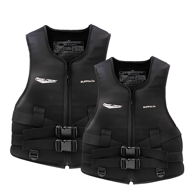 BUFFALO 浮力輔助救生衣 2件組, 黑色