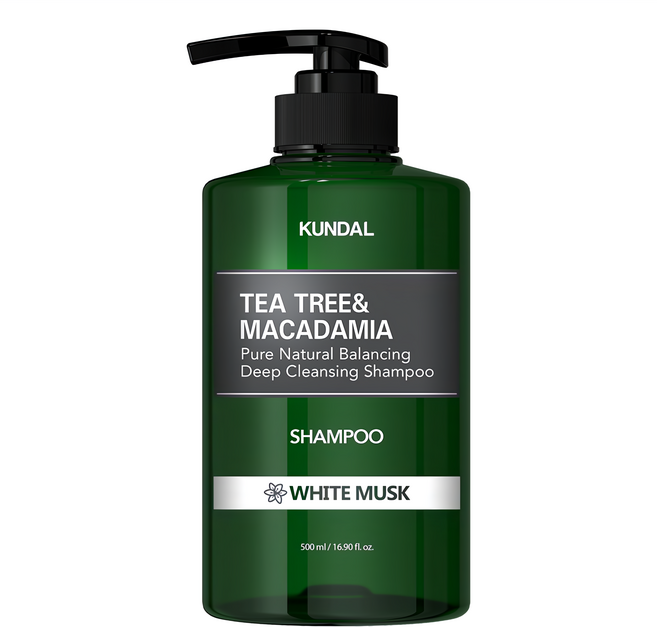 KUNDAL 昆黛爾 茶樹澳洲堅果控油洗髮精 White Musk, 500ml, 1瓶