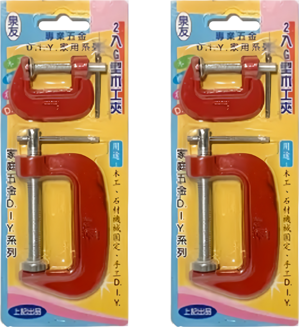泉友 2入 G型木工夾 鑄鐵材質 1吋 x 2.5公分 & 2吋 x 5公分, 2組