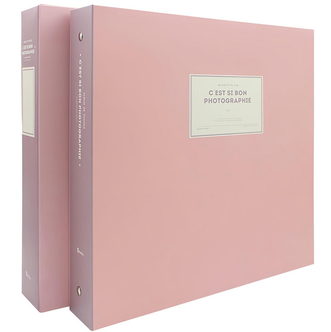 Bfancy 小相館 Grande 大型活頁夾相簿 自黏式內頁, 粉色的, 50張