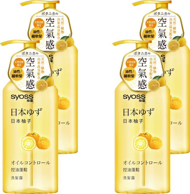 syoss 絲蘊 控油蓬鬆洗髮露 日本柚子 清新果香 髮絲輕盈蓬鬆, 420ml, 4瓶