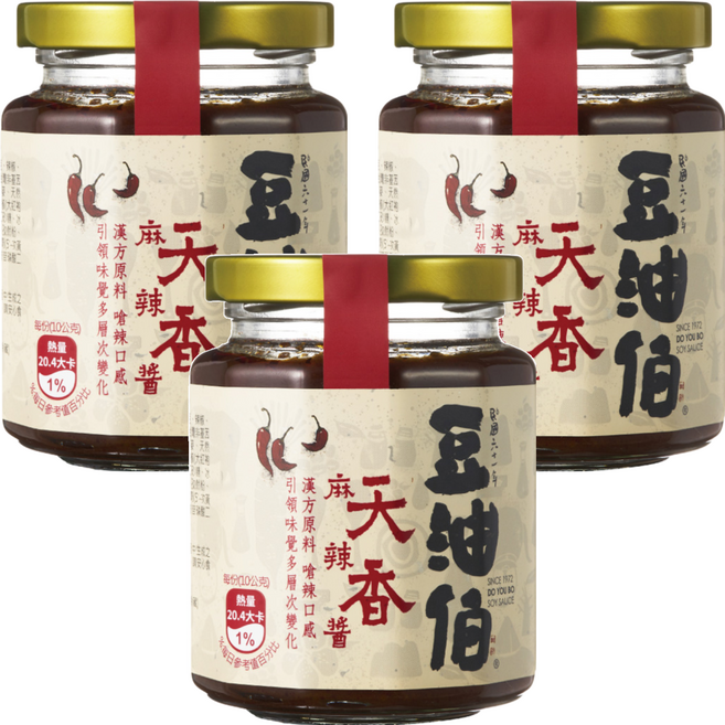 豆油伯 天香麻辣醬, 260g, 3罐