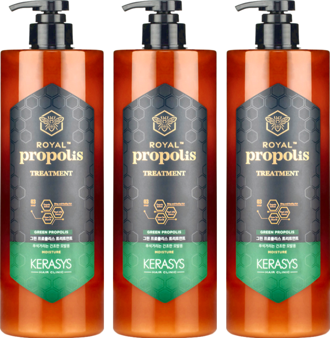 KERASYS 綠蜂膠活力光澤護髮乳, 1L, 3瓶