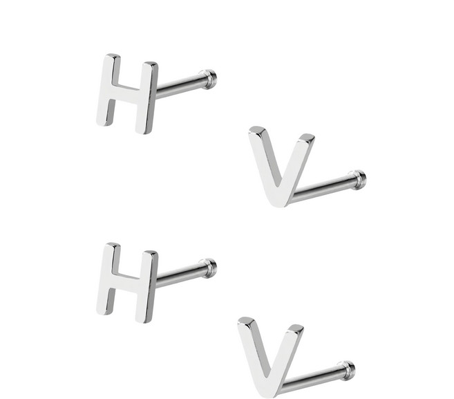 Brilliant Beauty 耀眼美人 快樂勝利銀色字母養耳棒醫療鋼 鈦鋼耳環