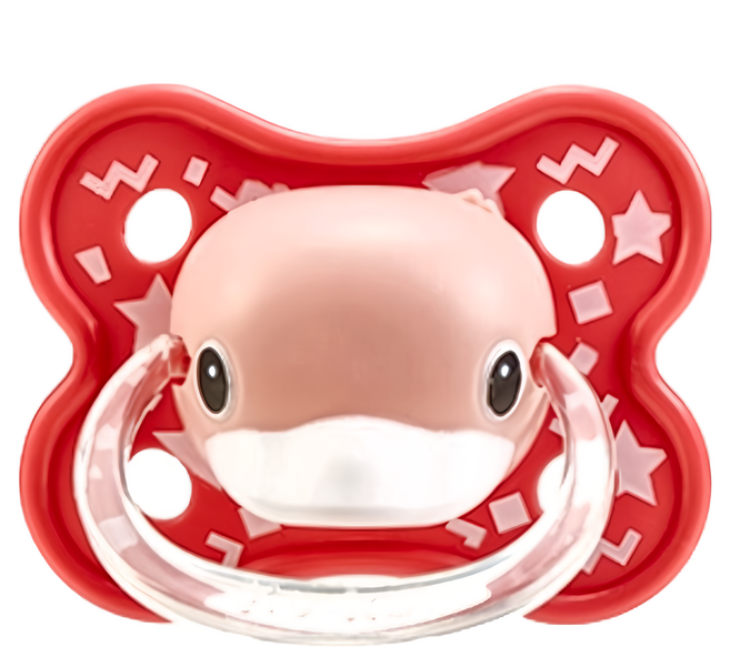 KU.KU Duckbill 酷咕鴨 造型安撫奶嘴 初生, 蜜桃粉, 第1階段, 1個