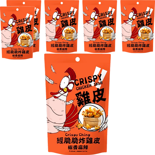 Crispy Ching 經脆脆 炸雞皮 椒香麻辣, 30g, 6包