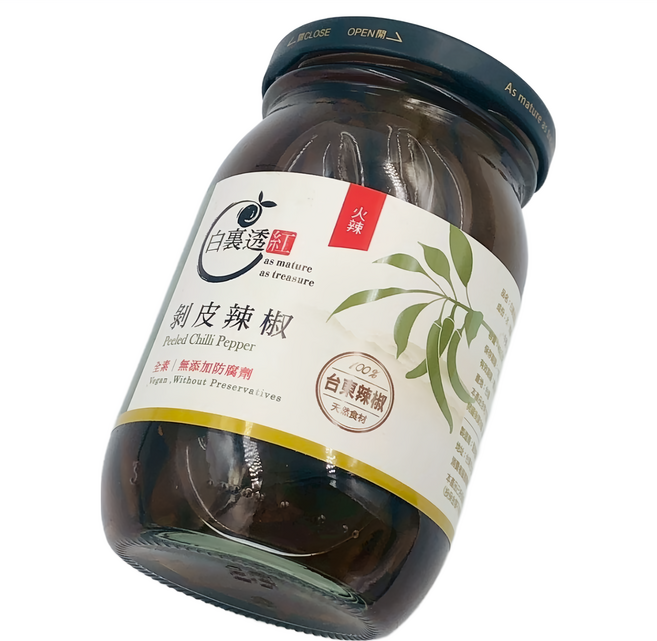 白裏透紅 剝皮辣椒 火辣, 1個, 450g