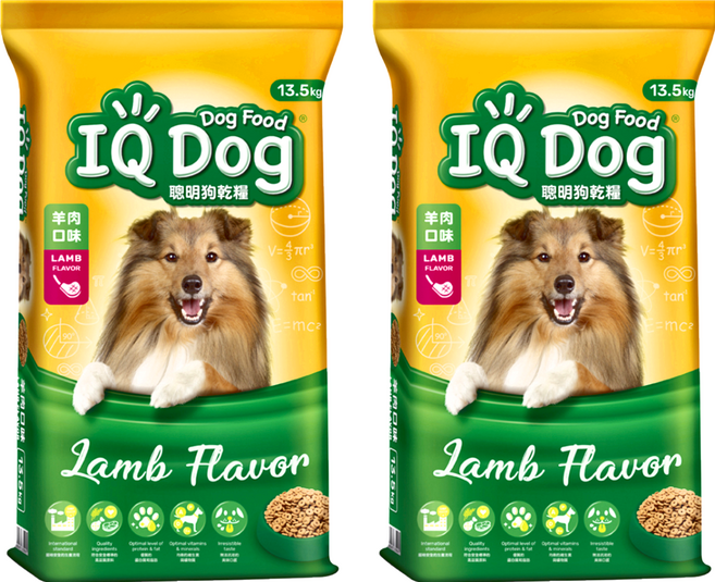 IQ Dog 聰明狗 乾糧, 羊肉口味, 13.5kg, 2袋