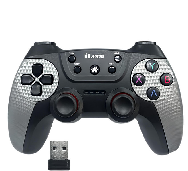 iLeco 跨平台無線暢玩手把 支援 Win 10/N-Switch系統 USB A公 Turbo連發 握把格紋防滑設計, JP-W9, 1個