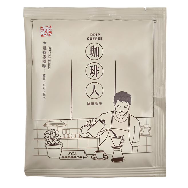 珈琲人 濾掛咖啡 曼特寧風味, 9g, 50包, 1袋
