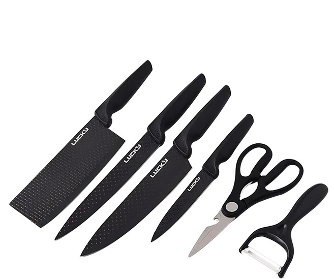 LUCKY 德國熱銷鑽石紋刀六件組 947g, 1組