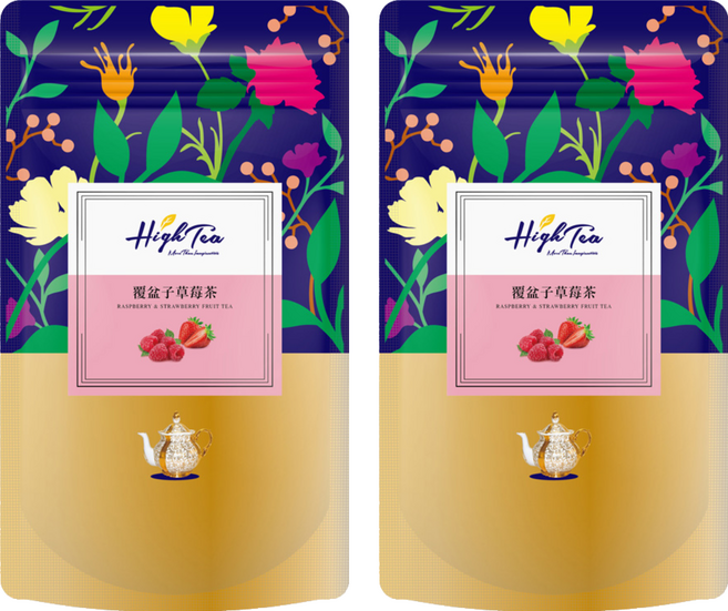 High Tea 伂橙 水果草本茶 覆盆子草莓茶, 2g, 20入, 2袋