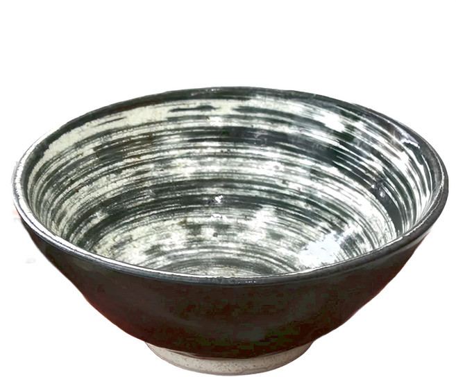 和井 碗 日本製 寬19.5x高8cm 容量800ml 瓷器, 天目刷毛 黑色, 1個