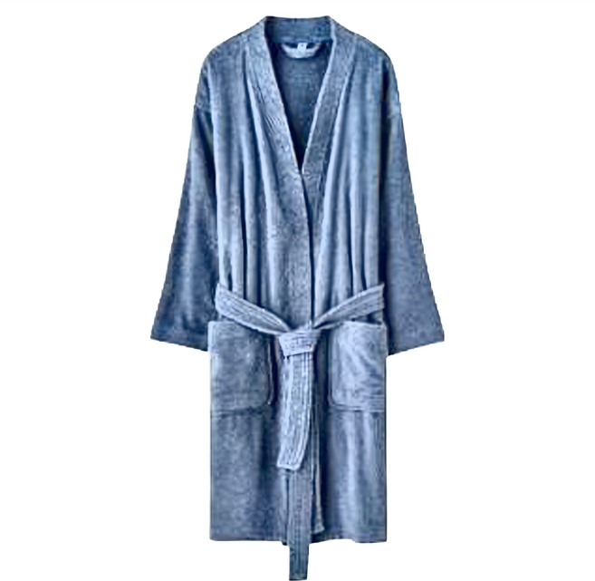 星飯店指定款 七分袖浴袍 孔雀藍 M 110x55cm 純棉, 1件