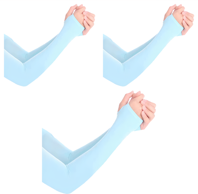 Amiss 機能感 台灣製防曬涼感袖套 UPF50+, 水藍色, 3雙