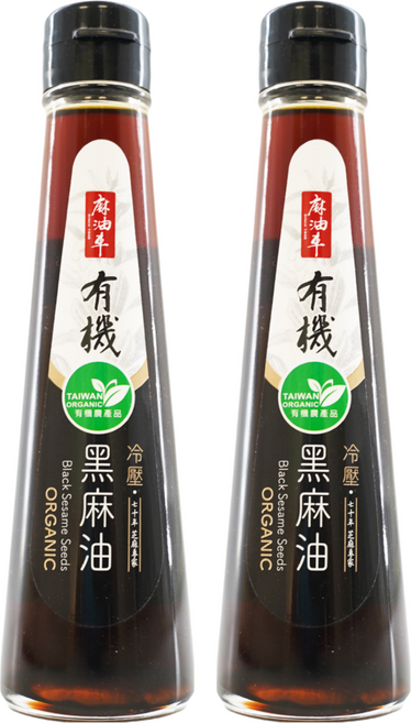 麻油車 冷壓有機黑麻油, 135ml, 2瓶
